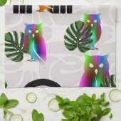 Linge De Cuisine Whimsical Boho Owl & Tropical Monstera Leaf (Plié)