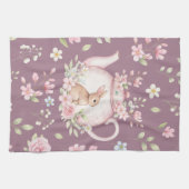 Linge De Cuisine Whimsical Bunny Teapot Floral Spring  (Horizontal)