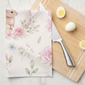 Linge De Cuisine Whimsical Bunny Teapot Floral Spring  (Quart Plié)