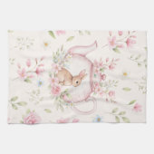 Linge De Cuisine Whimsical Bunny Teapot Floral Spring  (Horizontal)