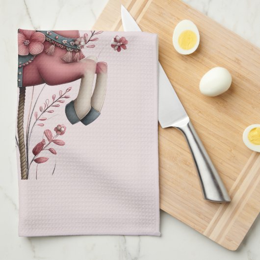 Linge De Cuisine Whimsical Carousel Horse Image (Quart Plié)