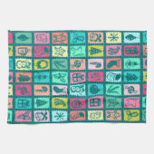 Linge De Cuisine Whimsical Christmas Grid Cute Bright Holiday (Horizontal)