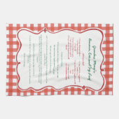 Linge De Cuisine Whimsical Family Recipe Red Gingham (Horizontal)