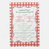 Linge De Cuisine Whimsical Family Recipe Red Gingham (Vertical)