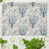 Linge De Cuisine Whimsical Folk Art Forêt Tons Terre (Plié)