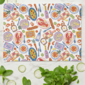 Linge De Cuisine Whimsical Food Pattern Tea Towel (Plié)
