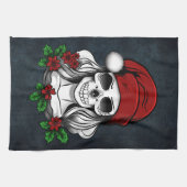 Linge De Cuisine Whimsical gothique Père Noël Crâne Noël (Horizontal)