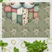 Linge De Cuisine Whimsical Patchwork Santa Folk Christmas (Plié)
