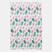 Linge De Cuisine Whimsical Pink and Green Christmas Holly Leaves (Vertical)