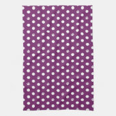 Linge De Cuisine Whimsical Polka Dot Dog Empreinte de patte violet (Vertical)