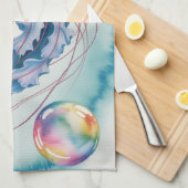Linge De Cuisine Whimsical Rainbow Jellyfish Watercolor Design (Quart Plié)