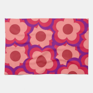 Linge De Cuisine Whimsical Rouge & rose Floral Retro, Gai