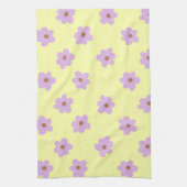 Linge De Cuisine Whimsical violet et jaune floral rétro joyeux (Vertical)