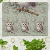 Linge De Cuisine Whimsical Woodland Owl Botanical Illustration (Plié)