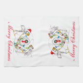 Linge De Cuisine Whimssical Cute Noël Pouffins de Noël (Horizontal)