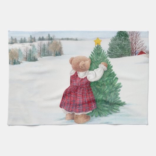 Linge De Cuisine WhimssNoël Teddy Bear Winter Wonderland (Horizontal)