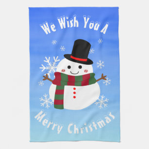 Linge De Cuisine White Christmas Snowman