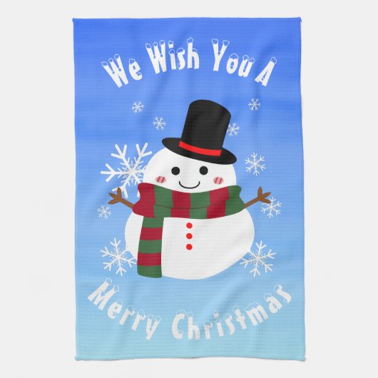 Linge De Cuisine White Christmas Snowman (Vertical)