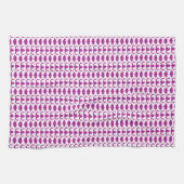 Linge De Cuisine White Dog Bone Herringbone Pattern Dark Magenta (Horizontal)