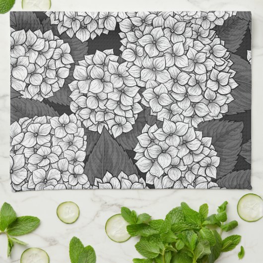 Linge De Cuisine White hydrangea (Plié)