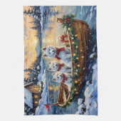 Linge De Cuisine White Samoyed Christmas Boat Holiday (Vertical)