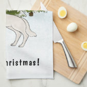 Linge De Cuisine White Swiss Shepherd White GSD Chien Forêt d'hiver (Quart Plié)