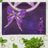Linge De Cuisine Wiccan Amethyst Bijoux Papillon Art (Plié)