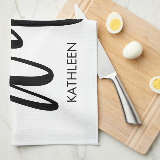 Linge De Cuisine Wifey kitchen towel gift with personalized name (Quart Plié)