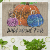 Linge De Cuisine Wild About Fall Empreintes de léopard Citrouilles (Plié)