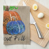 Linge De Cuisine Wild About Fall Empreintes de léopard Citrouilles (Quart Plié)