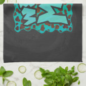 Linge De Cuisine Wild me Dalmatien Conception Brown et Turquoise (Plié)