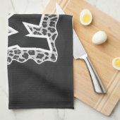 Linge De Cuisine Wild Me Leopard blanc et noir (Quart Plié)