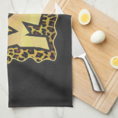 Linge De Cuisine Wild Me Leopard Brown et jaune (Quart Plié)