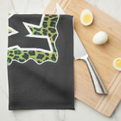 Linge De Cuisine Wild Me Leopard Design noir et vert (Quart Plié)