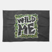Linge De Cuisine Wild Me Leopard Design noir et vert (Horizontal)