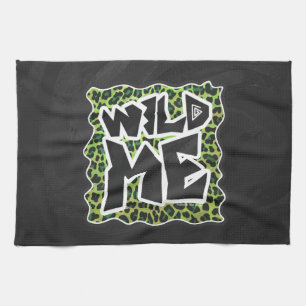 Linge De Cuisine Wild Me Leopard Design noir et vert