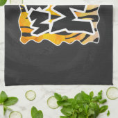 Linge De Cuisine Wild Me Tiger orange et noir (Plié)