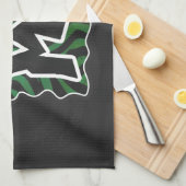 Linge De Cuisine Wild Me vert et noir zèbre modèle (Quart Plié)