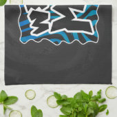 Linge De Cuisine Wild Me Zebra Noir et Bleu (Plié)