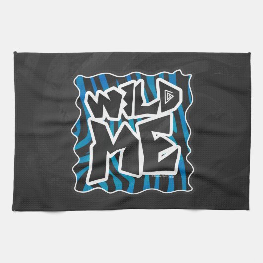 Linge De Cuisine Wild Me Zebra Noir et Bleu (Horizontal)