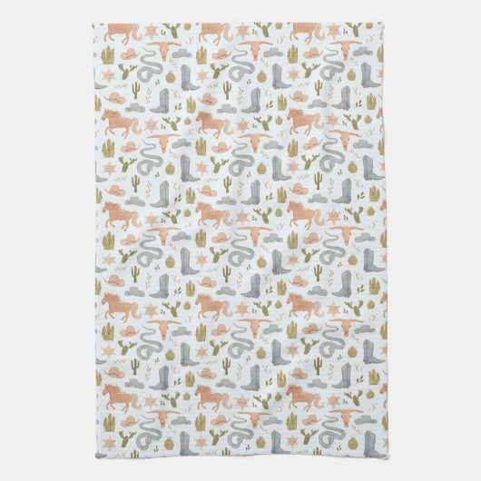 Linge De Cuisine Wild West Cowboy Blue (Vertical)