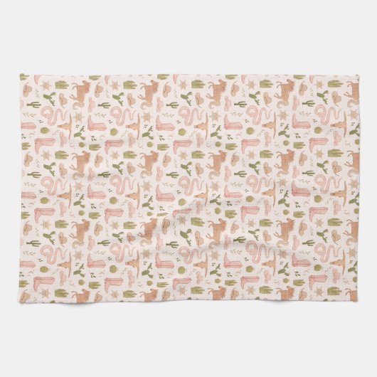 Linge De Cuisine Wild West Cowboy rose (Horizontal)