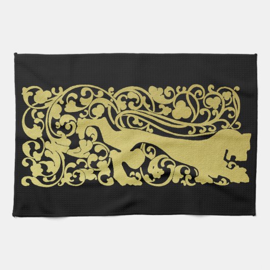 Linge De Cuisine Will Bradley Heraldic Lion (Horizontal)
