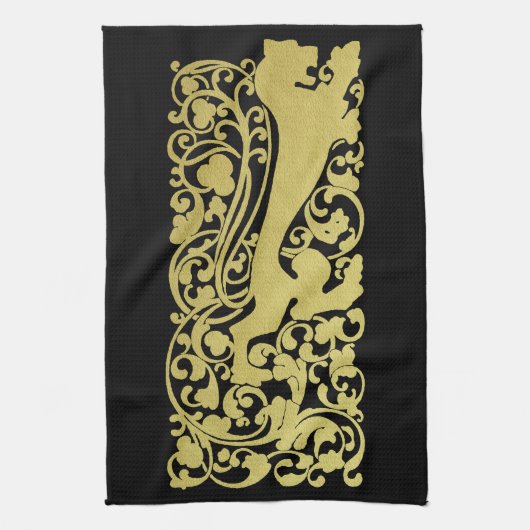 Linge De Cuisine Will Bradley Heraldic Lion (Vertical)