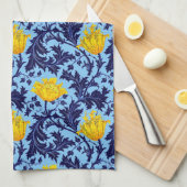 Linge De Cuisine William Morris Anemone, Navy, Sky Blue et Yellow (Quart Plié)