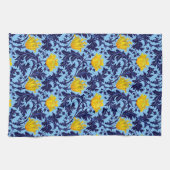 Linge De Cuisine William Morris Anemone, Navy, Sky Blue et Yellow (Horizontal)