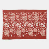 Linge De Cuisine William Morris Carnation Imprimer, rouge profond e (Horizontal)