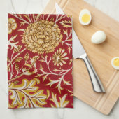 Linge De Cuisine William Morris Cherwell Motif Floral Rouge (Quart Plié)