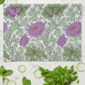 Linge De Cuisine William Morris Chrysanthemum Floral violet vert (Plié)