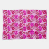 Linge De Cuisine William Morris Chrysanthemums, Bourgogne et rose (Horizontal)